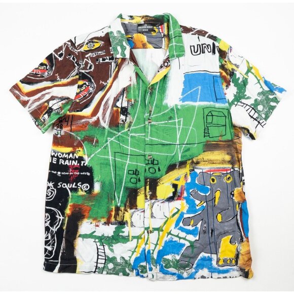 Jean-Michel Basquiat Other - Jean-Michel Basquiat Graphic Art Shirt Men's Large Button-Up Design Cotton:On